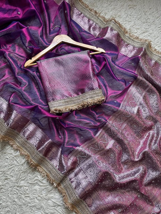 Banarasi soft maharani glass tissue silk