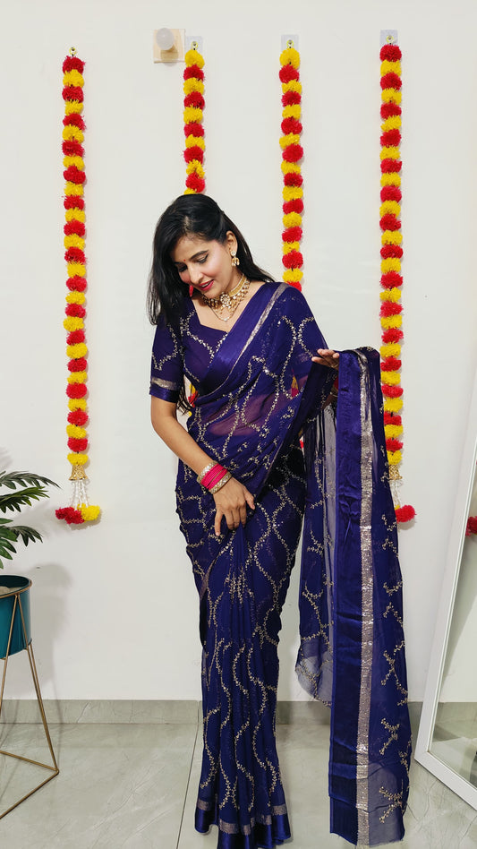 Pure Viscose Georgette Saree