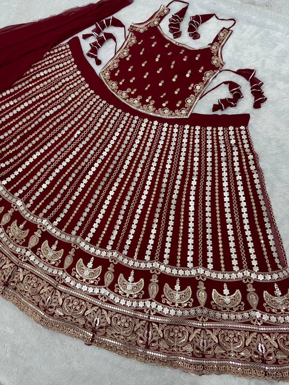 Beautiful mirror work heavy lehenga choli