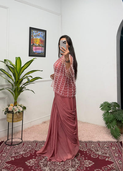 β¨ NEW LAUNCH β Celeste Ready-to-Wear Indo-Western Saree by Sareewala β¨