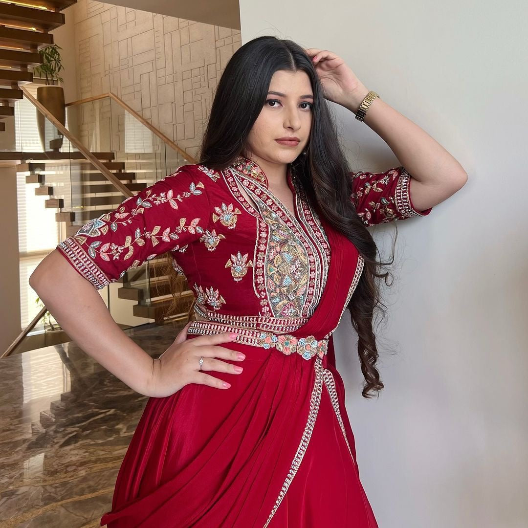 FANCY PARTY WEAR FIYONA SILK LEHENGA SAREE