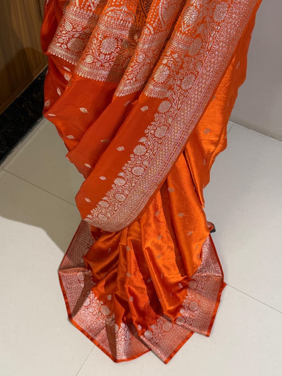 Handloom Banarasi Mashru Katan Silk Saree