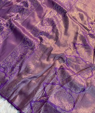 Pure Soft Banarasi Tissue Zari Silk Weaving Saree