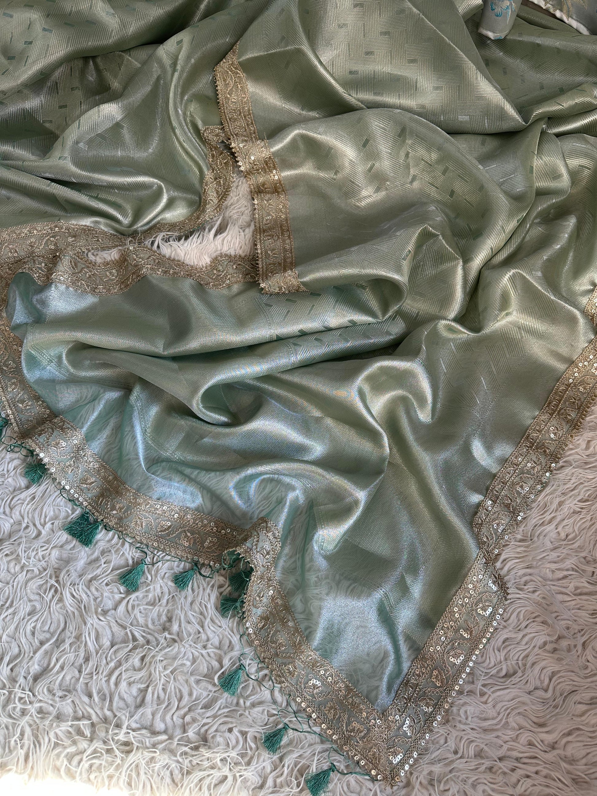 Authentic kanjivaram brocade tissue saree