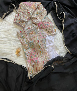 Georgette beautiful saree collection with beautiful lace &nbsp;border