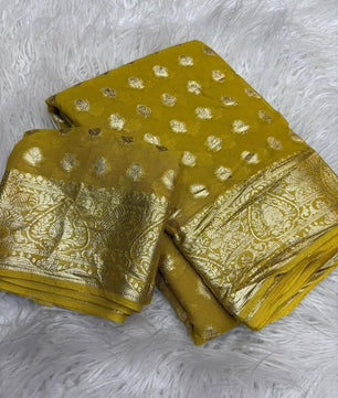 Viscose Georgette Saree With running Blouse