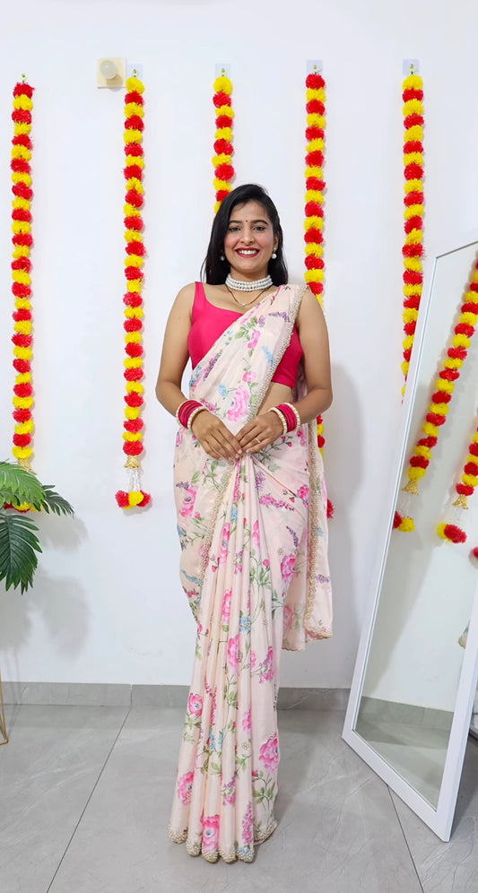 New demanded Moti work printed saree