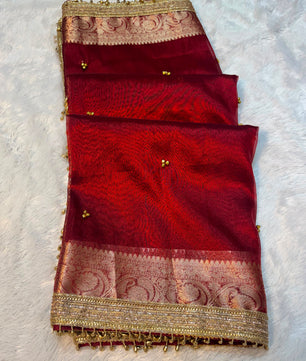 Viral Ghungroo Saree in tissue Silk fabric