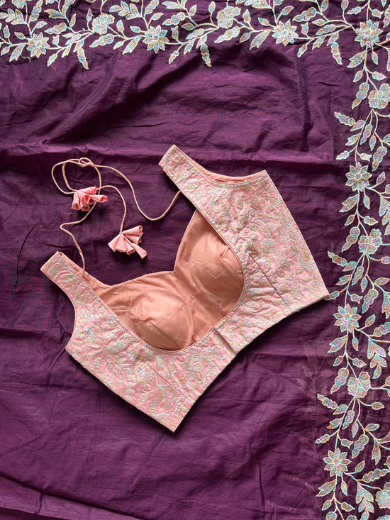 Premium Chanderi saree with multi thread embroidery work on pallu