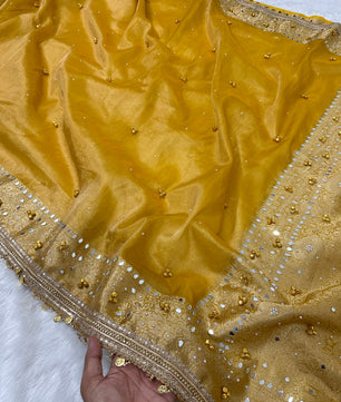 Banarasi Tissue Zari Weaving Border Saree x Ghungroo