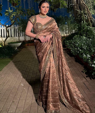 Beautiful satin organza saree