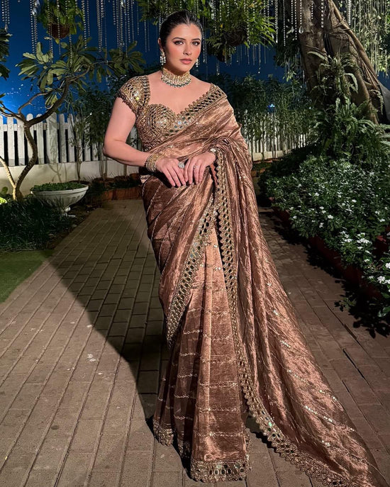 Beautiful satin organza saree