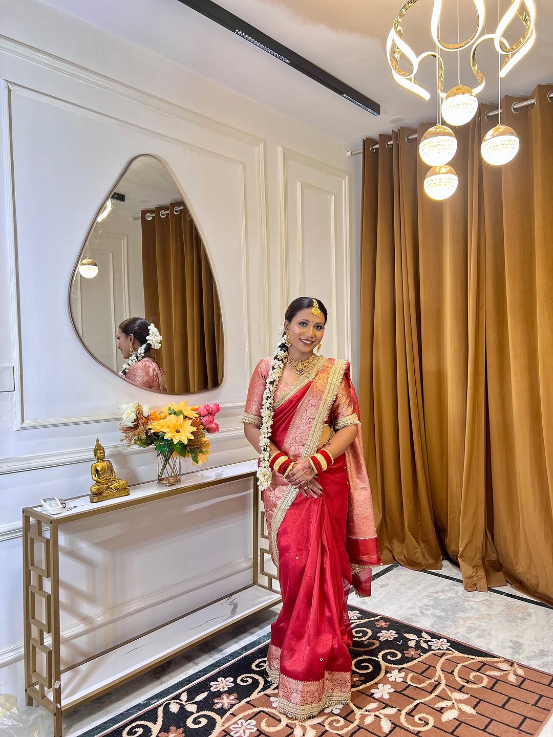 Designer Banarasi Tissue Saree with Pearl Work on all over Body with Intricate Border and Pallu Design Along with Gotta Patti Lace Work