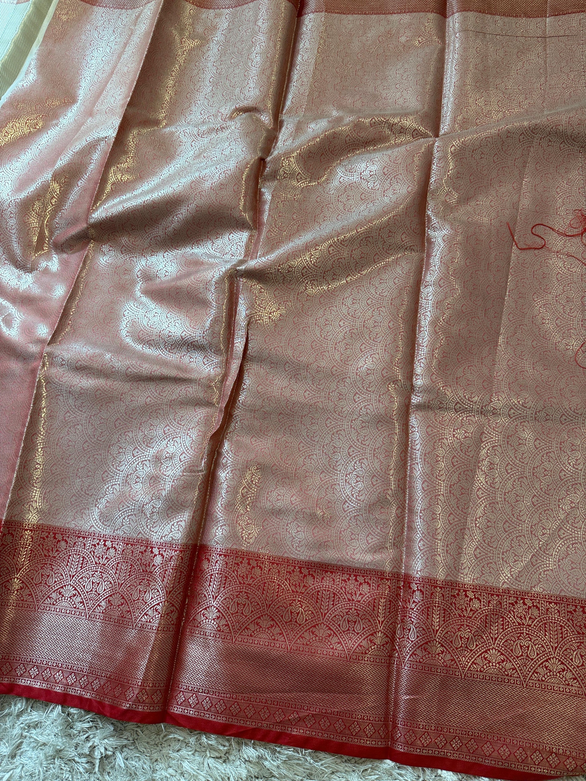 Kanjeevaram Banarasi Broacade Semi Katan Tanchui Silk Saree