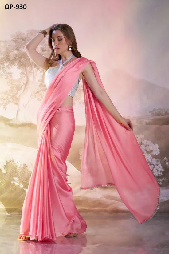 Beautiful satin rangoli saree