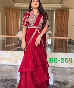 FANCY PARTY WEAR FIYONA SILK LEHENGA SAREE