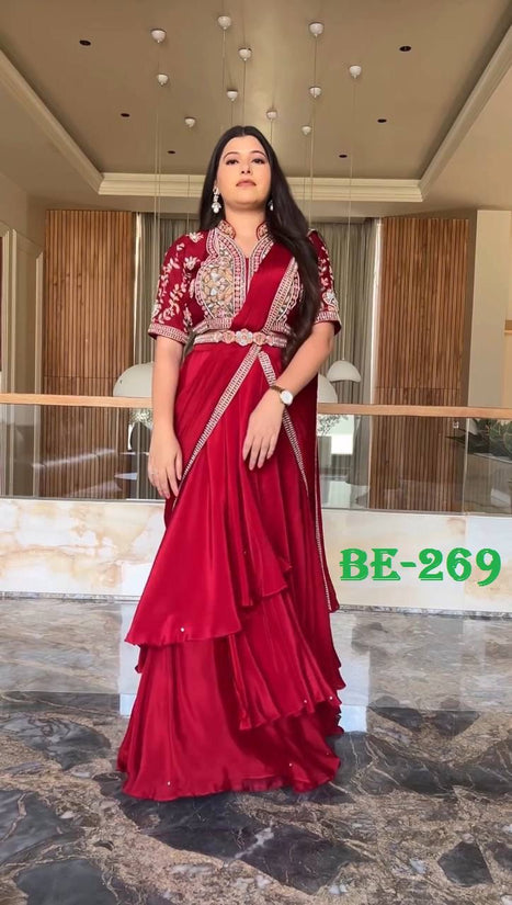 FANCY PARTY WEAR FIYONA SILK LEHENGA SAREE