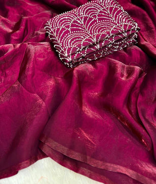 Beautiful saree in space silk fabric