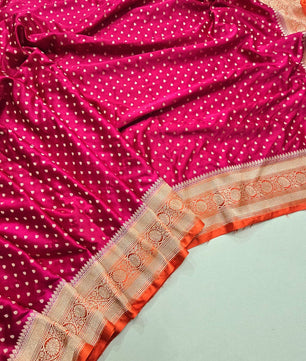 Banarasi mashru katan silk dyble saree with all over zari