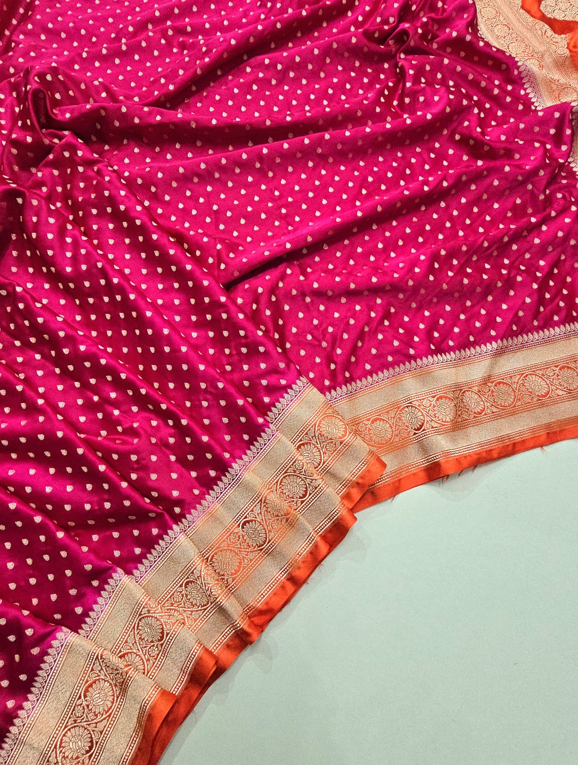 Banarasi mashru katan silk dyble saree with all over zari