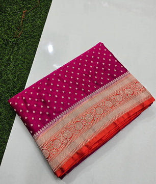 Banarasi mashru katan silk dyble saree with all over zari