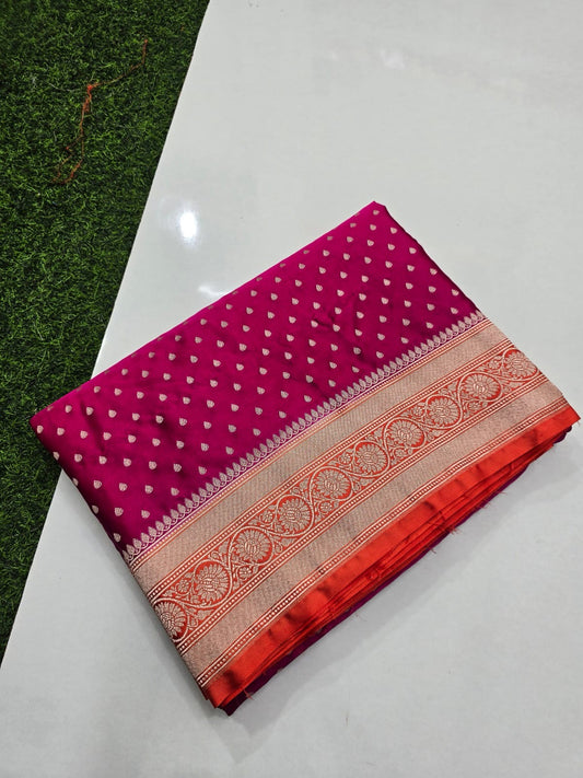 Banarasi mashru katan silk dyble saree with all over zari