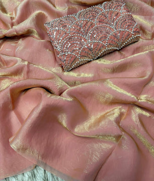 Beautiful saree in space silk fabric