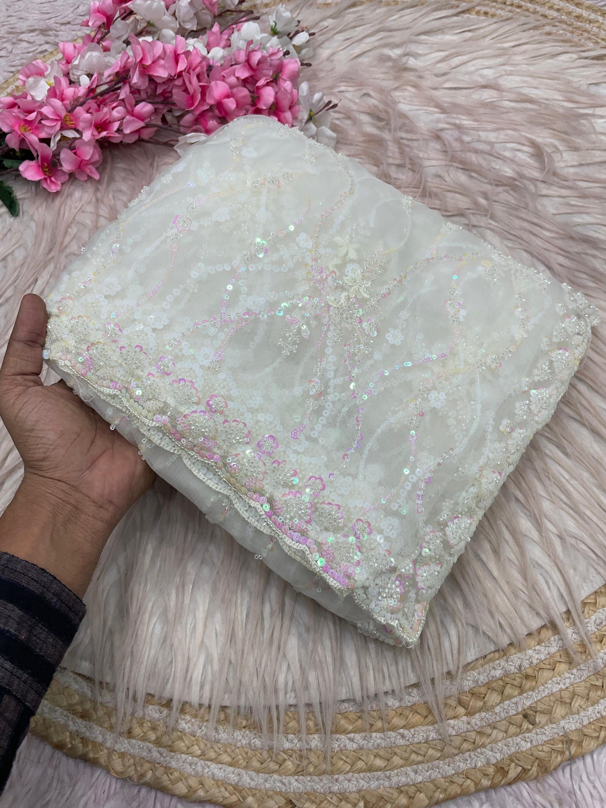 Party Wear sequence Work heavy saree