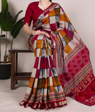 Beautiful Viscose  Chanderi Saree