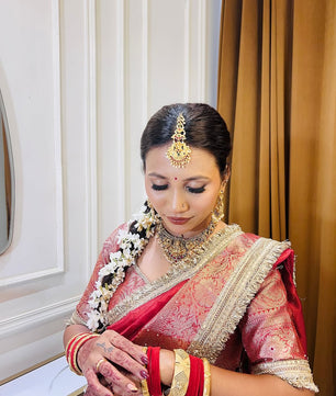 Designer Banarasi Tissue Saree with Pearl Work on all over Body with Intricate Border and Pallu Design Along with Gotta Patti Lace Work