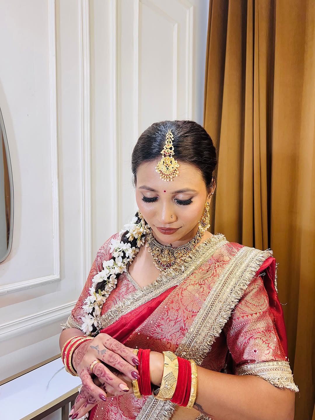 Designer Banarasi Tissue Saree with Pearl Work on all over Body with Intricate Border and Pallu Design Along with Gotta Patti Lace Work