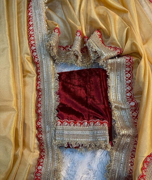 Banarasi soft tissue saree with gotta lace border