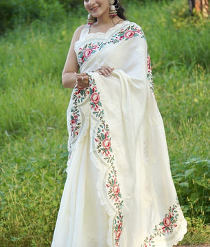 Pure Tussar Silk Saree in a beautiful solid shade