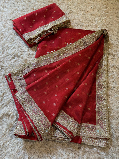 Soft Tissue saree with all over booti