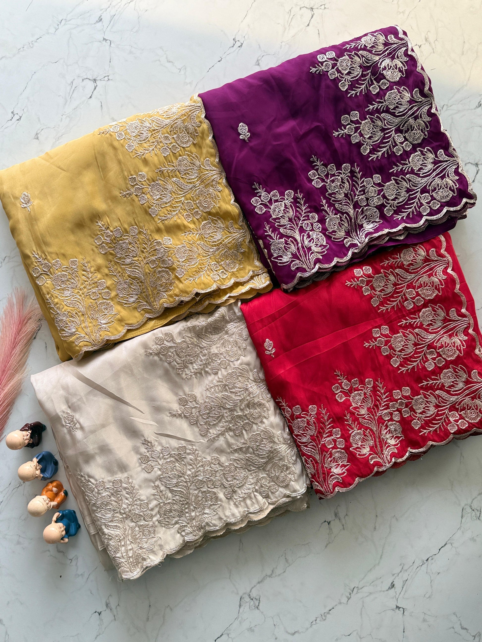 Primium Pure HO SILK with codding Work and scalp Borde