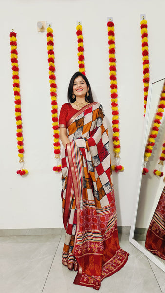 Beautiful Viscose  Chanderi Saree