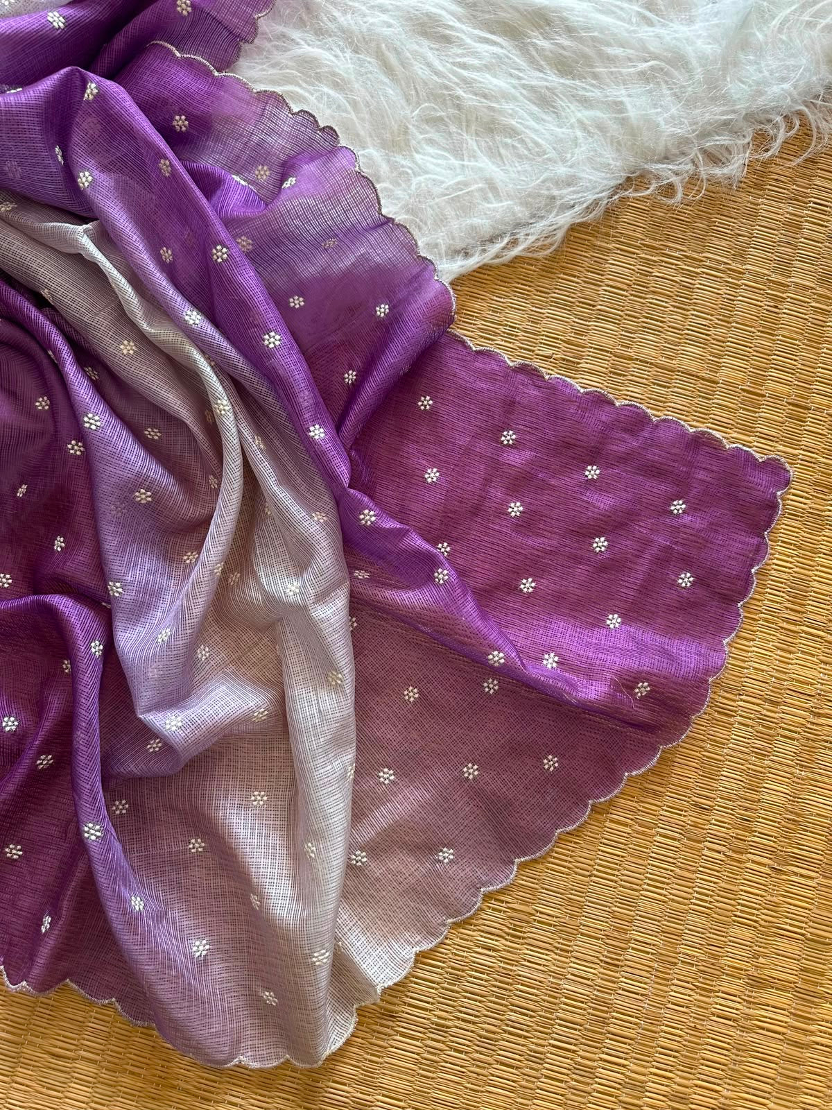 Orignal Doria saree with white butti