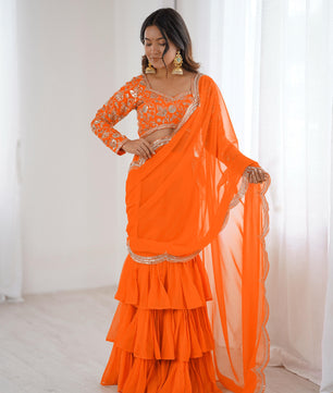 Beautiful faux Georgette ready to wear saree