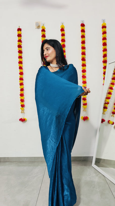 Beautiful saree in space silk fabric