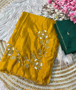 Premium saree in soft shine silk fabric