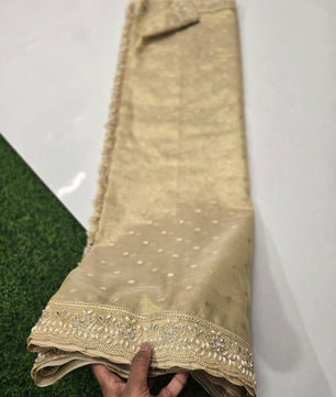 Banarasi tissue silk saree with all over chunri but
