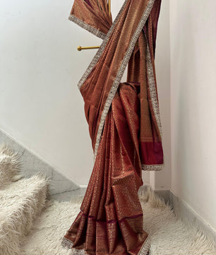 Authentic kanjivaram brocade tissue saree