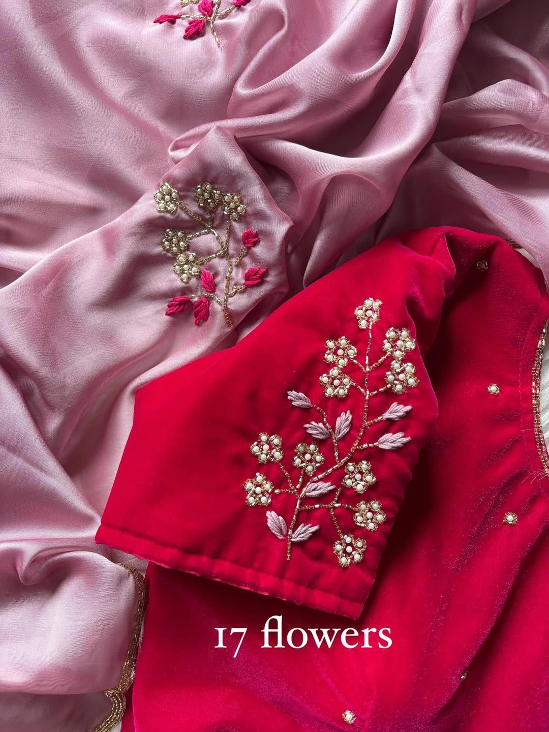 Soft rangoli silk saree with beautiful handwork cover with hand thread work and Unstich velvet blouse with handwork