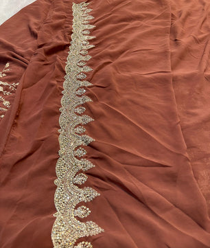 Premium Saree in faux Georgette fabric with jaal work