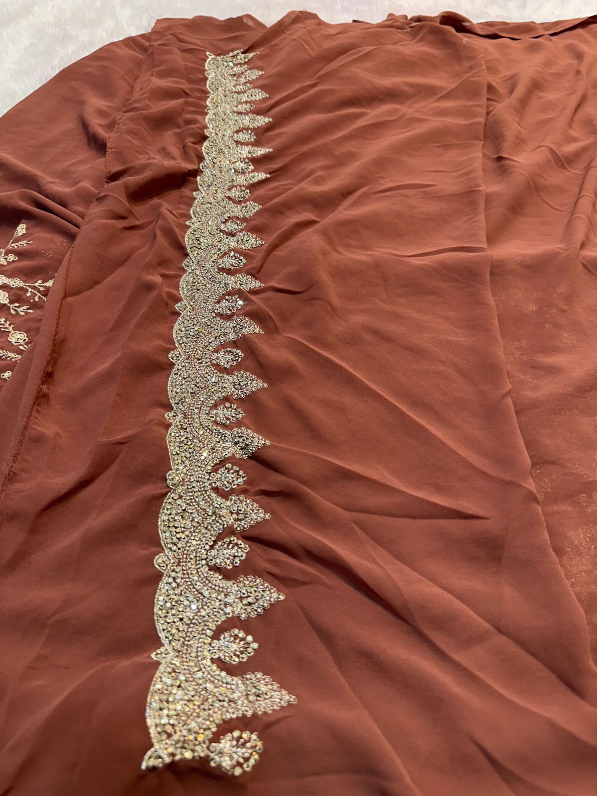 Premium Saree in faux Georgette fabric with jaal work