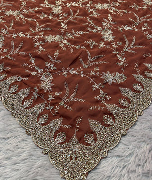 Premium Saree in faux Georgette fabric with jaal work