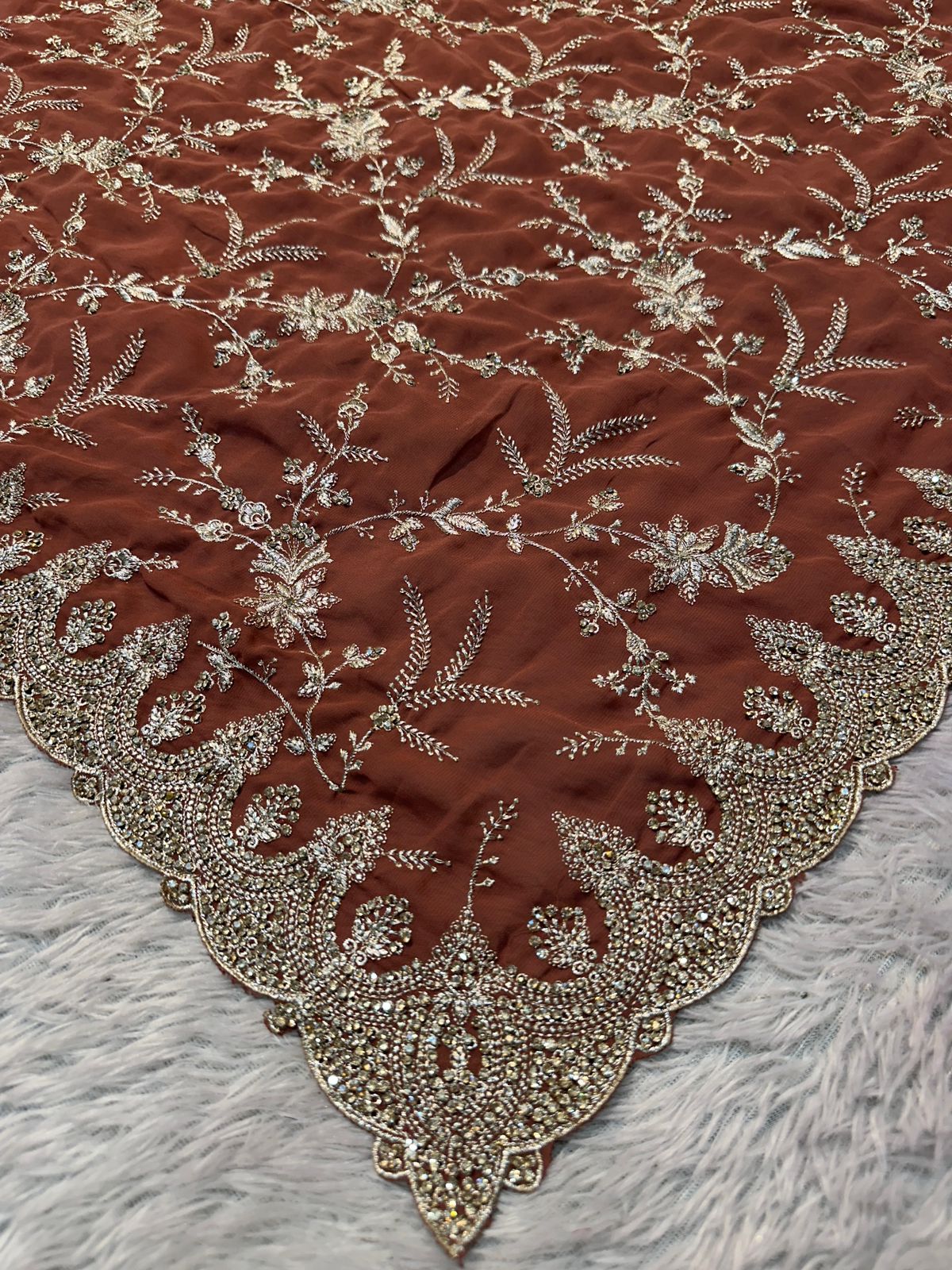 Premium Saree in faux Georgette fabric with jaal work