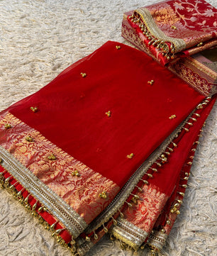 Viral Ghungroo Saree in tissue Silk fabric