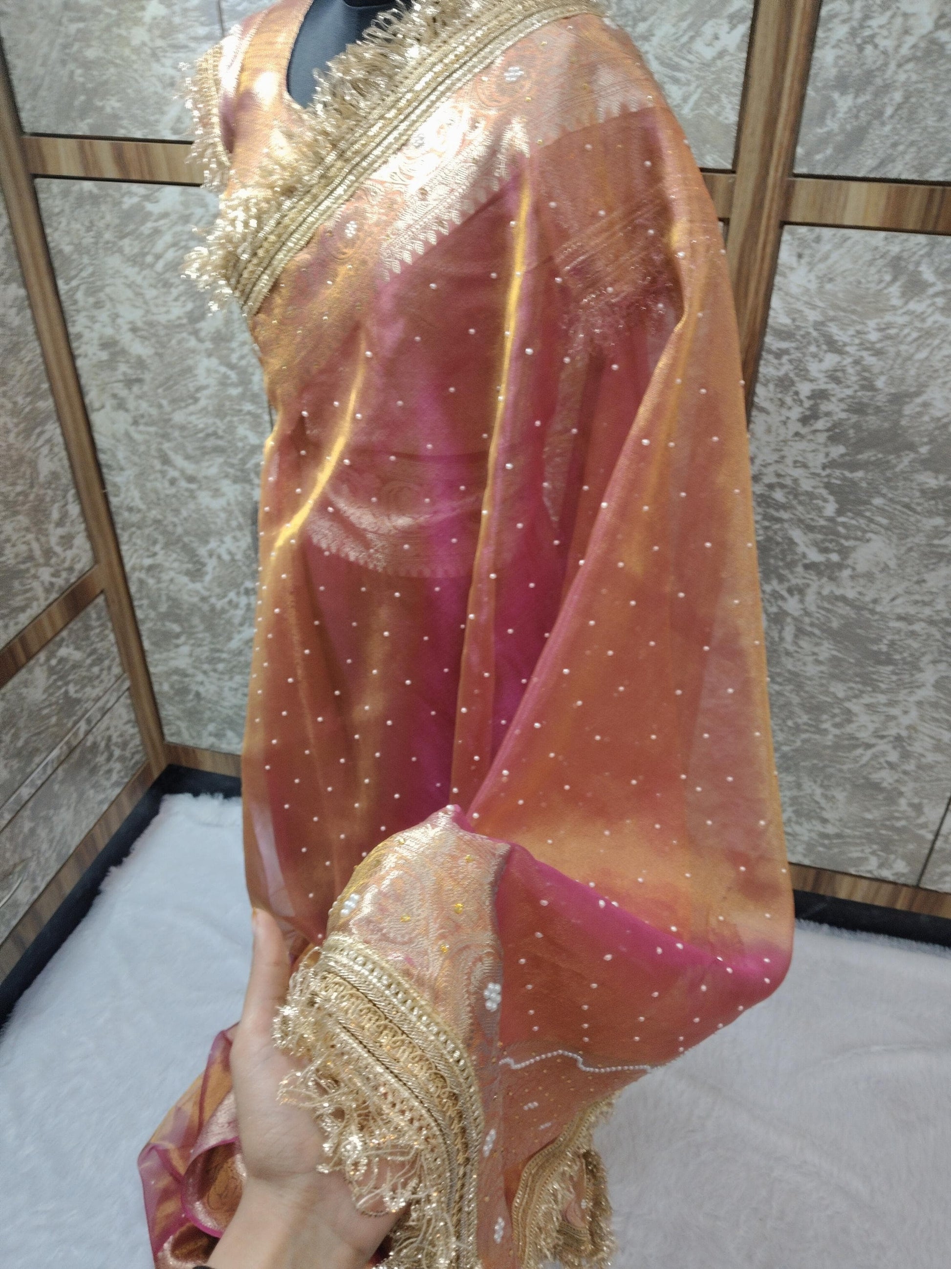 MAHARANI GLASS TISSUE SILK saree collection