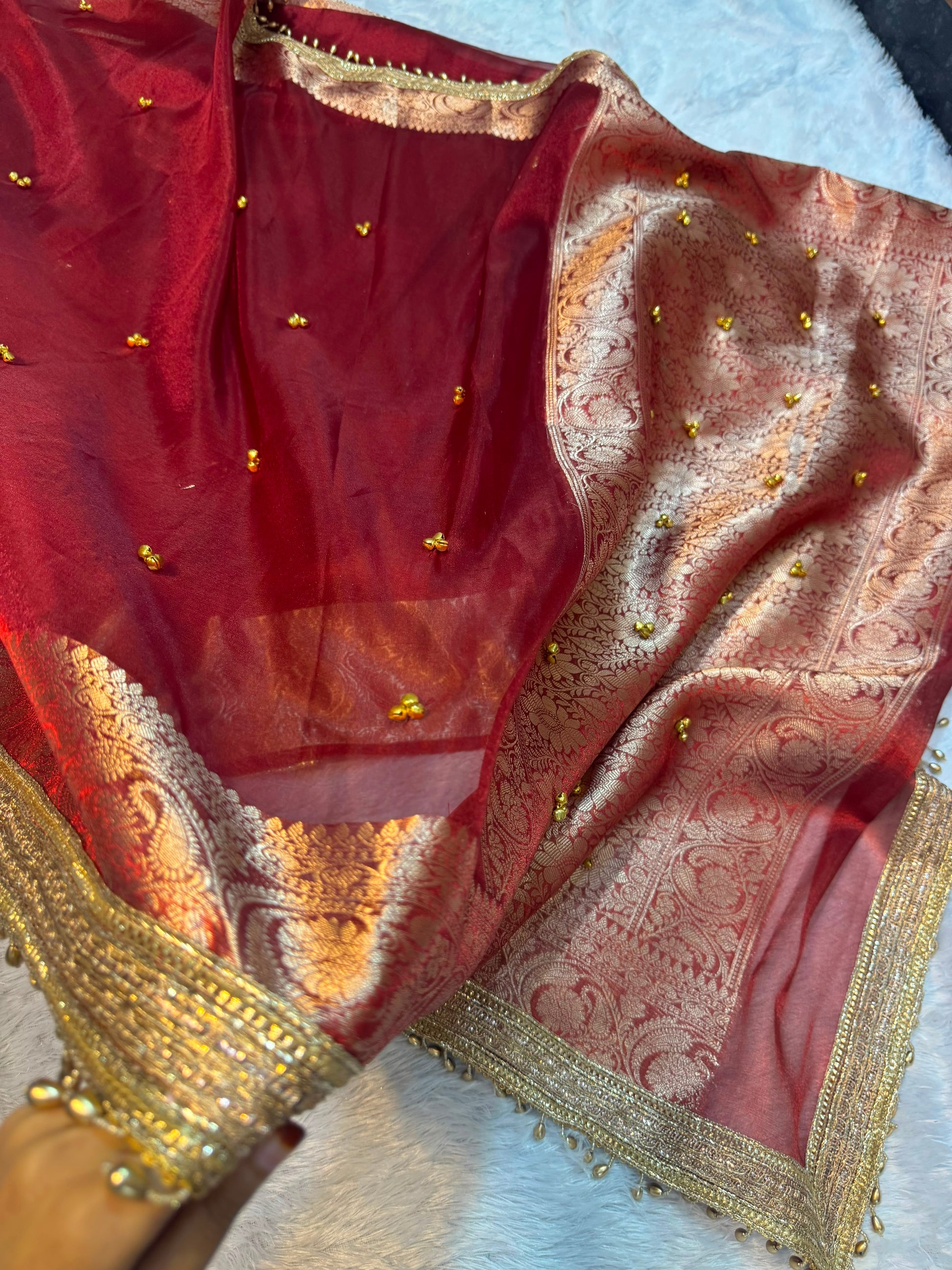 Viral Ghungroo Saree in tissue Silk fabric